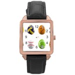 sports easter eggs Rose Gold Leather Watch 