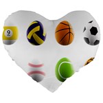 sports easter eggs Large 19  Premium Flano Heart Shape Cushion