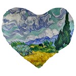 Van gogh Large 19  Premium Flano Heart Shape Cushion