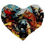 Rubens Large 19  Premium Flano Heart Shape Cushion