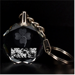 Rubens Clover 3D Engraving Circle Key Chain