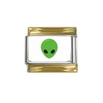 Emoji Aliens Gold Trim Italian Charm (9mm)