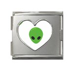 Emoji Aliens Mega Link Heart Italian Charm (18mm)