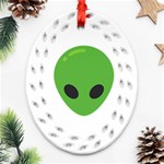 Emoji Aliens Ornament (Oval Filigree)