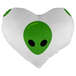 Emoji Aliens Large 19  Premium Heart Shape Cushion