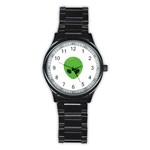 Emoji Aliens Stainless Steel Round Watch