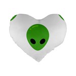 Emoji Aliens Standard 16  Premium Flano Heart Shape Cushion 