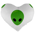 Emoji Aliens Large 19  Premium Flano Heart Shape Cushion