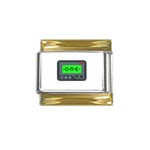 Emoji Pager Gold Trim Italian Charm (9mm)