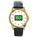 Emoji Pager Round Gold Metal Watch