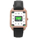 Emoji Pager Rose Gold Leather Watch 