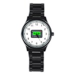 Emoji Pager Stainless Steel Round Watch