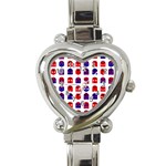 Lucha Libre Masks Heart Italian Charm Watch