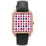 Lucha Libre Masks Rose Gold Leather Watch 