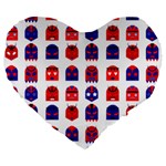 Lucha Libre Masks Large 19  Premium Flano Heart Shape Cushion