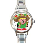 Cinco de Mayo trump Round Italian Charm Watch