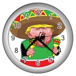 Cinco de Mayo trump Wall Clock (Silver)