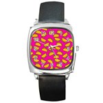 Pink Tacos Square Metal Watch