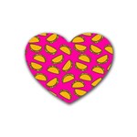 Pink Tacos Rubber Heart Coaster (4 pack)