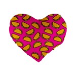 Pink Tacos Standard 16  Premium Heart Shape Cushion 