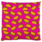 Pink Tacos Large Flano Cushion Case (One Side)