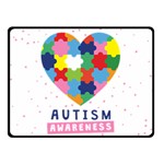 pink autism awareness Double Sided Fleece Blanket (Small)