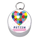 pink autism awareness Silver Compass (Mini)