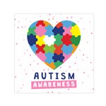 pink autism awareness Small Satin Scarf (Square)