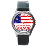 Memorial Day Grunge Round Metal Watch