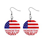 Memorial Day Grunge 1  Button Earrings