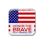 Memorial Day Grunge Rubber Coaster (Square)