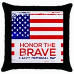 Memorial Day Grunge Throw Pillow Case (Black)