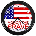 Memorial Day Grunge Wall Clock (Black)