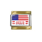 Memorial Day Grunge Gold Trim Italian Charm (9mm)