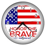 Memorial Day Grunge Wall Clock (Silver)