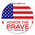 Memorial Day Grunge Magnet 5  (Round)