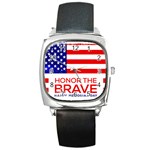 Memorial Day Grunge Square Metal Watch