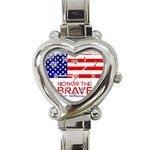 Memorial Day Grunge Heart Italian Charm Watch