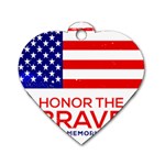 Memorial Day Grunge Dog Tag Heart (Two Sides)