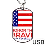 Memorial Day Grunge Dog Tag USB Flash (One Side)