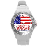 Memorial Day Grunge Round Plastic Sport Watch (L)