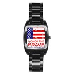 Memorial Day Grunge Stainless Steel Barrel Watch