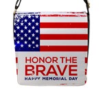 Memorial Day Grunge Flap Closure Messenger Bag (L)