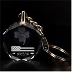 Memorial Day Grunge Clover 3D Engraving Circle Key Chain