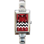 Black Lodge Chevron Rectangle Italian Charm Watch