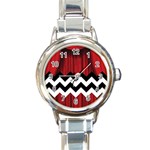 Black Lodge Chevron Round Italian Charm Watch