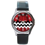 Black Lodge Chevron Round Metal Watch