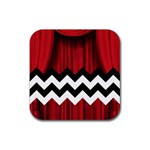 Black Lodge Chevron Rubber Coaster (Square)