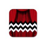 Black Lodge Chevron Rubber Square Coaster (4 pack)