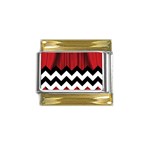 Black Lodge Chevron Gold Trim Italian Charm (9mm)